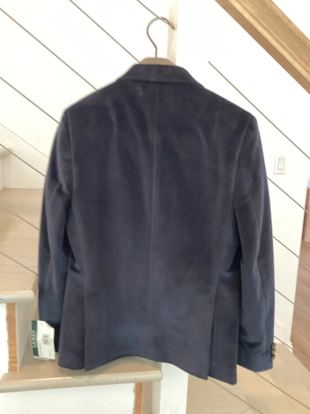 Lauren Ralph Lauren Blue Velvet Blazer Boys Size 10R Navy Button Church Wedding